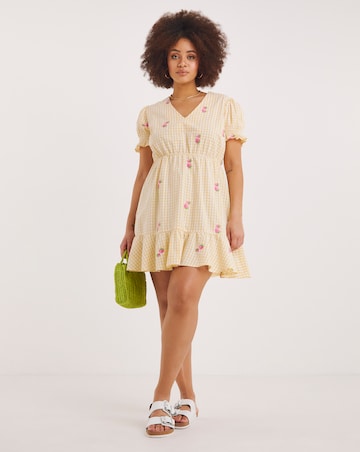 sachin and babi light blue dress Balloon Sleeve Smocked Dress