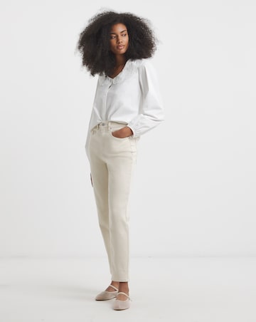Simply Be Off White Loose Mom Jeans