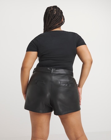 Belted PU Shorts