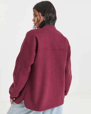 Simply Be Burgundy Soft Zip Through Bomber Jacket