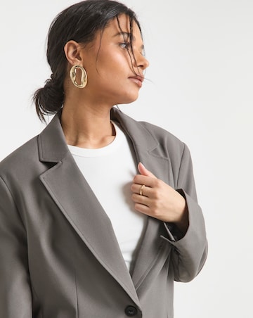 Simply Be Charcoal Oversized Single Breasted Blazer