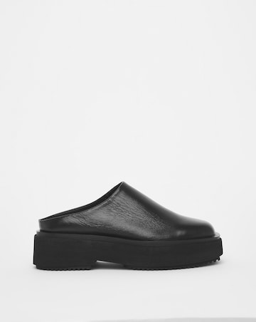 Turin Leather Square Toe Mule Shoes - Wide Fit (E)