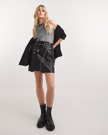 Silver Metallic Ribbed Racer Bodysuit