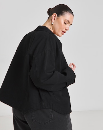 Simply Be Black Cropped Utility Jacket