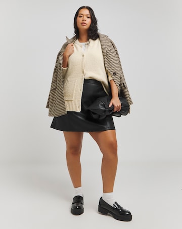 Cream Boucle Knitted Bomber Jacket