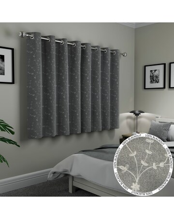 Tivoli Thermal Blackout Embroidered Eyelet Curtains