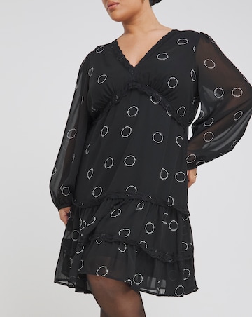Spot Print Georgette Skater Dress