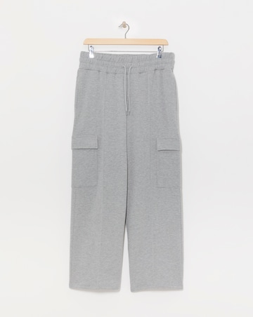 Grey Marl Wide Leg Cargo Joggers