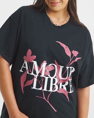 Black Amour Libre Graphic T-Shirt