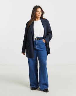 Ponte Navy Workwear Blazer