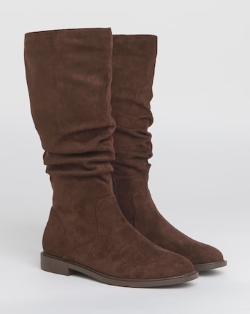 Pebble Knee High Ruched Boots - Standard Fit (D) & Standard Calf