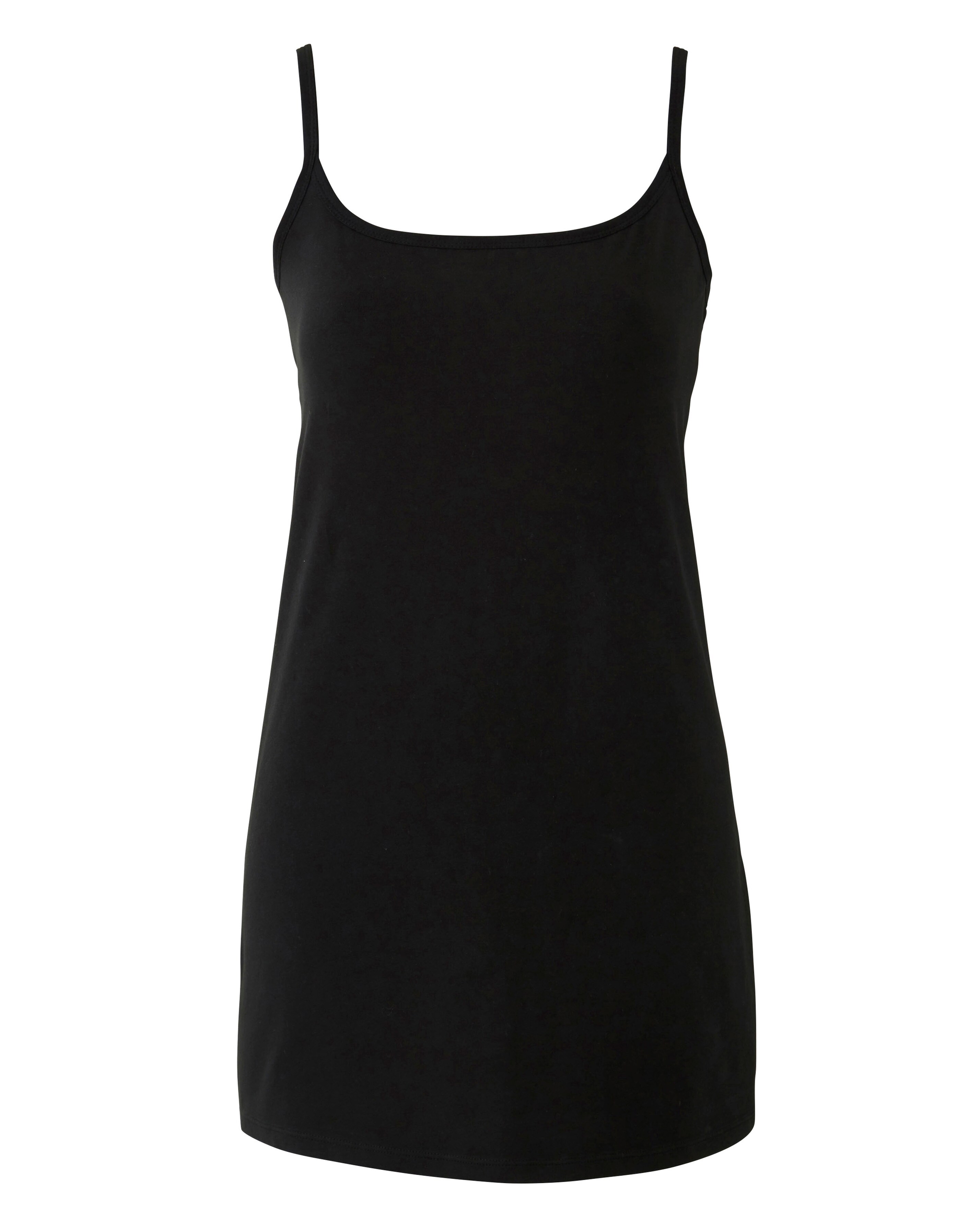 Pure Cotton Black Cami Vest With Adjustable Straps