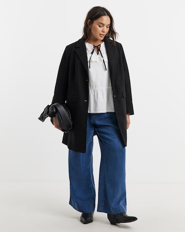 Black Short Faux Wool Coat