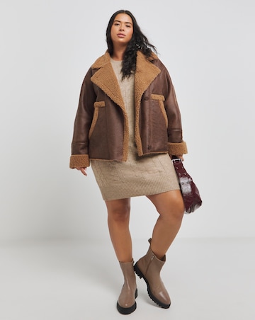Brown Cable Knit Dress