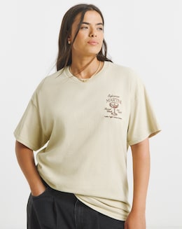Sand Espresso Martini Embroidery T-Shirt