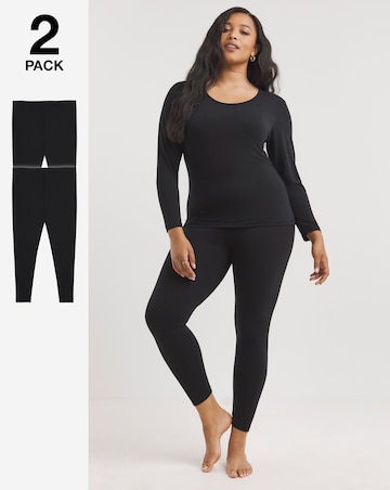 Pretty Secrets (2 Pack) Thermal Leggings Black