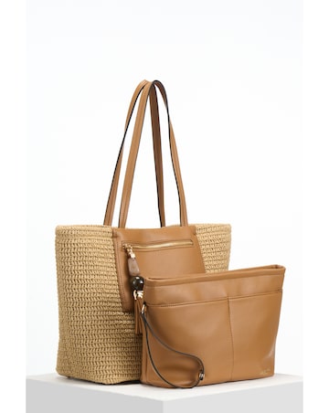Luella Grey Catalina Raffia Tote