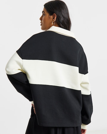 Simply Be Polo Sweat with Stripe Panel to Front