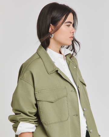 Simply Be Khaki Stitch Detail Utility Jacket