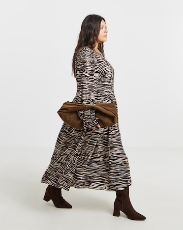 Zebra Pocket Midi Dress