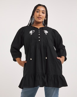 Joe Browns Black Erin Embrodiered Tunic