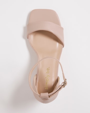 Rimona Barely There Block Heeled Sandals - Extra Wide Fit (EEE)