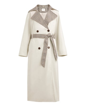 Cream Checked Mix Trench
