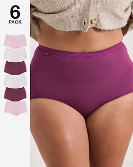 Sloggi (6 Pack) Basic Maxi Knickers Plum Multi