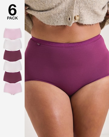 Sloggi (6 Pack) Basic Maxi Knickers Plum Multi