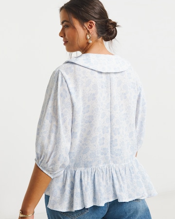 Floral Print Soft Cotton Collar Blouse