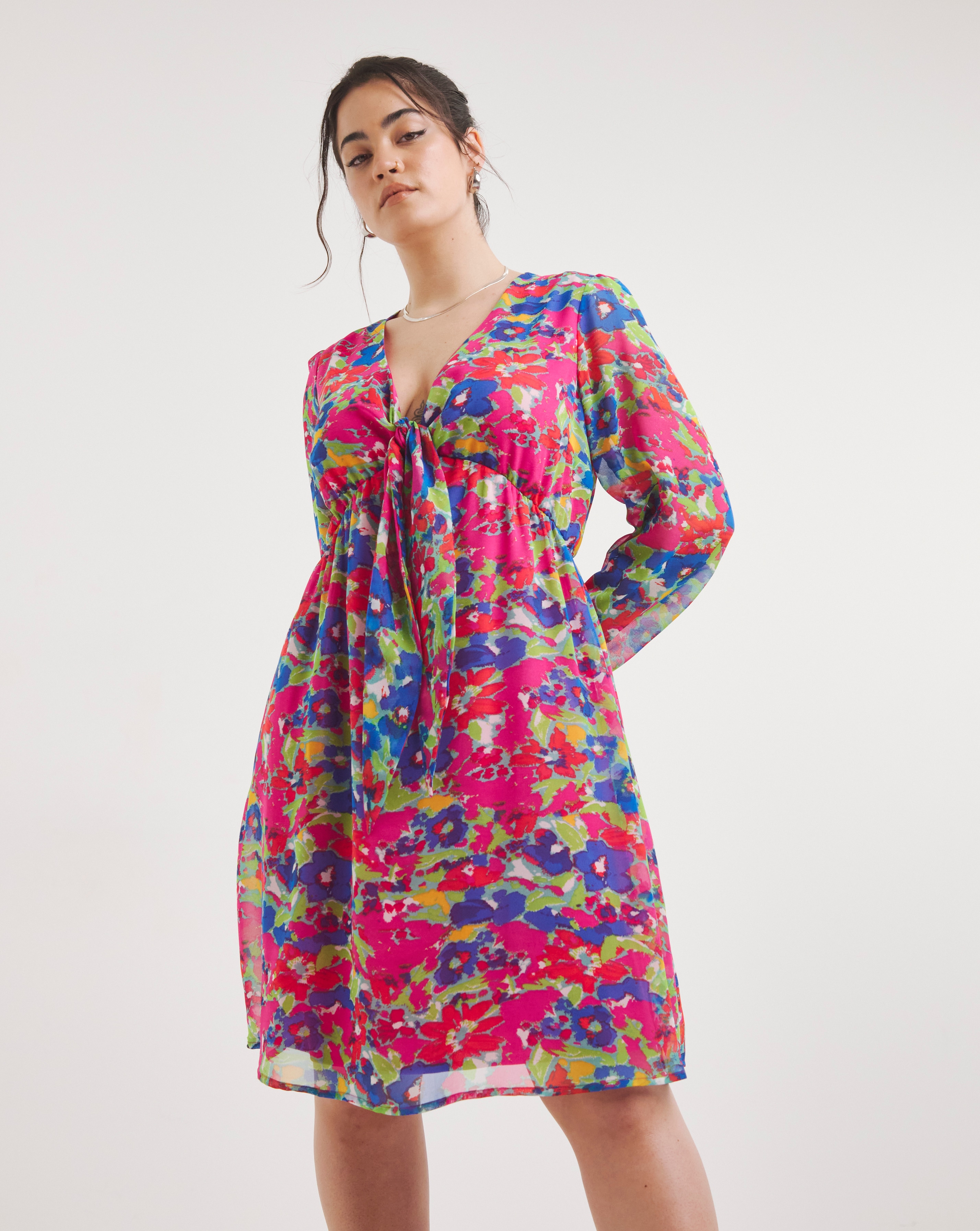 Knot front hot sale skater dress