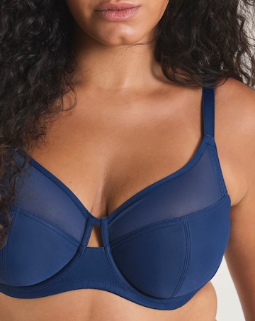 Pretty Secrets (2 Pack) Maisie Mesh Minimiser Wired Bras (D-H) Navy/Cream