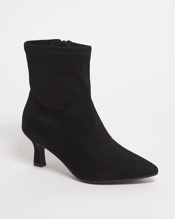 Ally Kitten Heel Sock Boot - Wide Fit (E)