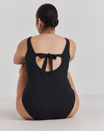 Chelsea Peers Jacquard Shell Scoopback Swimsuit Black