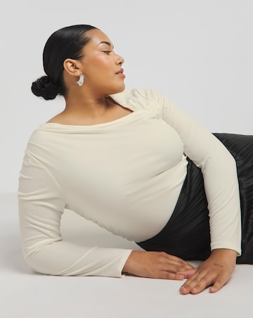 Joanna Hope Aysmmetrical Top With Brooch