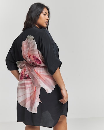 Religion Hidden Pink Floral Drawstring Waist Tunic