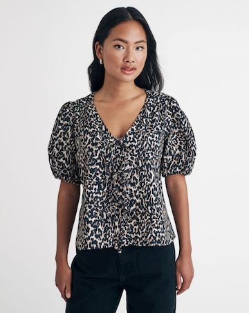 Nobody's Child Leopard Bernadetaa Blouse