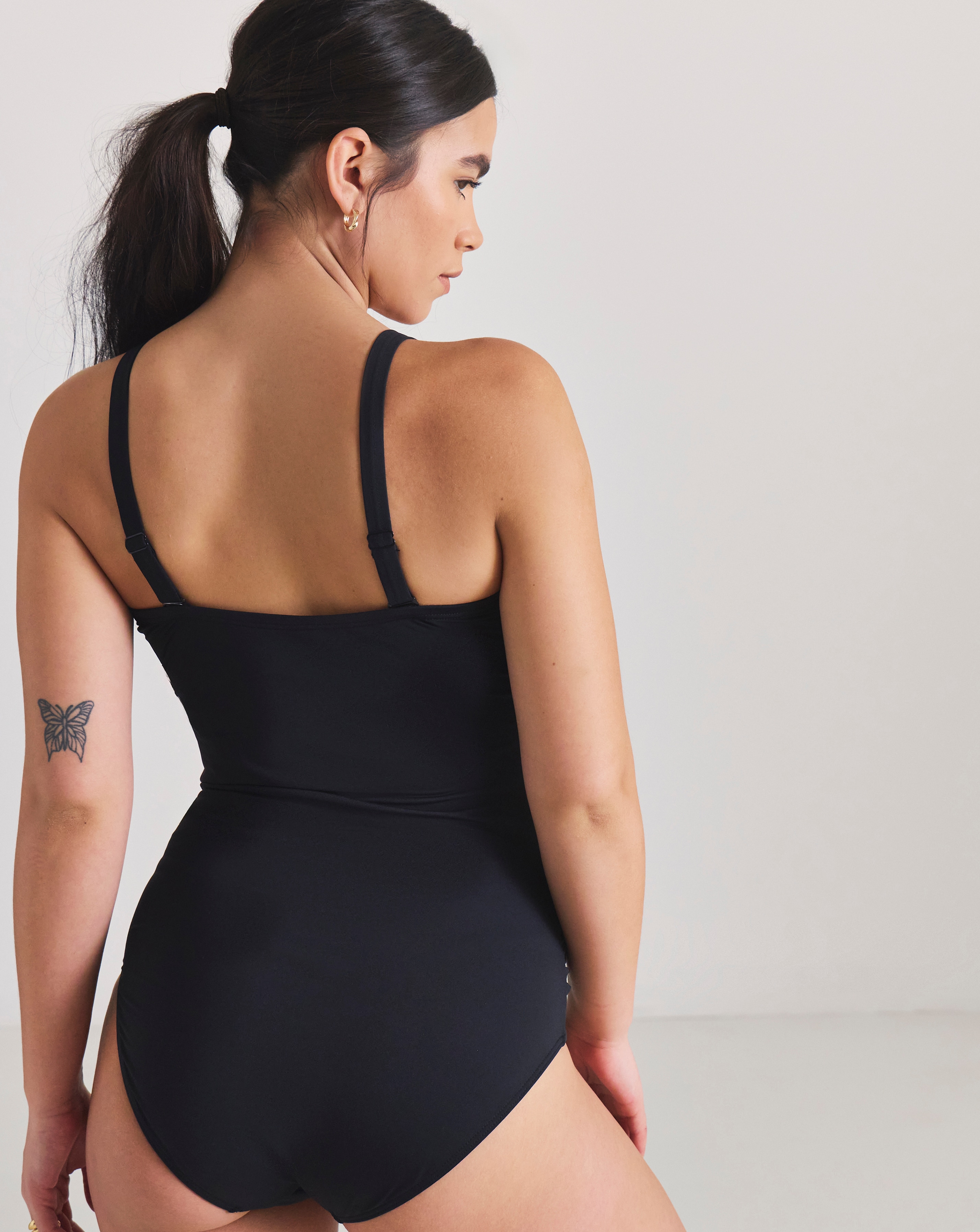 MAGISCULPT Medium Control Tummy Control Bandeau Swimsuit | Simply Be