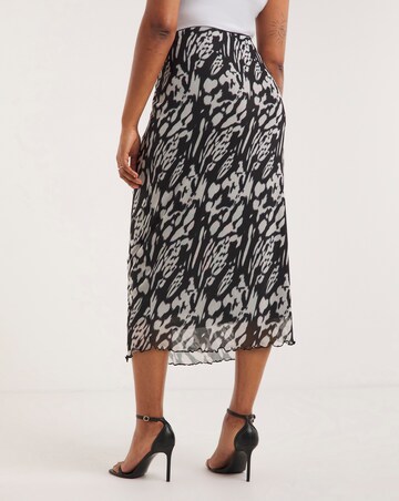 Tie Dye Mesh Overlay Midi Skirt