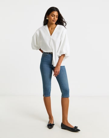 Simply Be White Pure Cotton Button Through Blouse