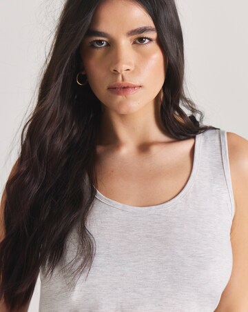 Pretty Secrets (2 Pack) Thermal Vest Tops Black/Oatmeal