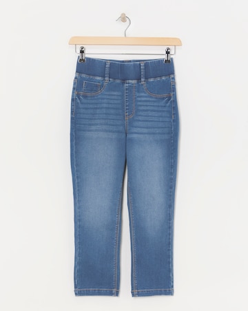 Mid Blue Skinny Cropped Jeggings
