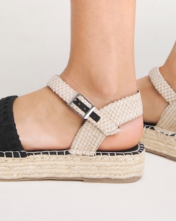 Coral Chunky Espadrille Sandals Extra Wide EEE Fit