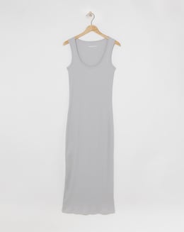 Simply Be Grey Ribbed Scoop Neck Maxi Dress