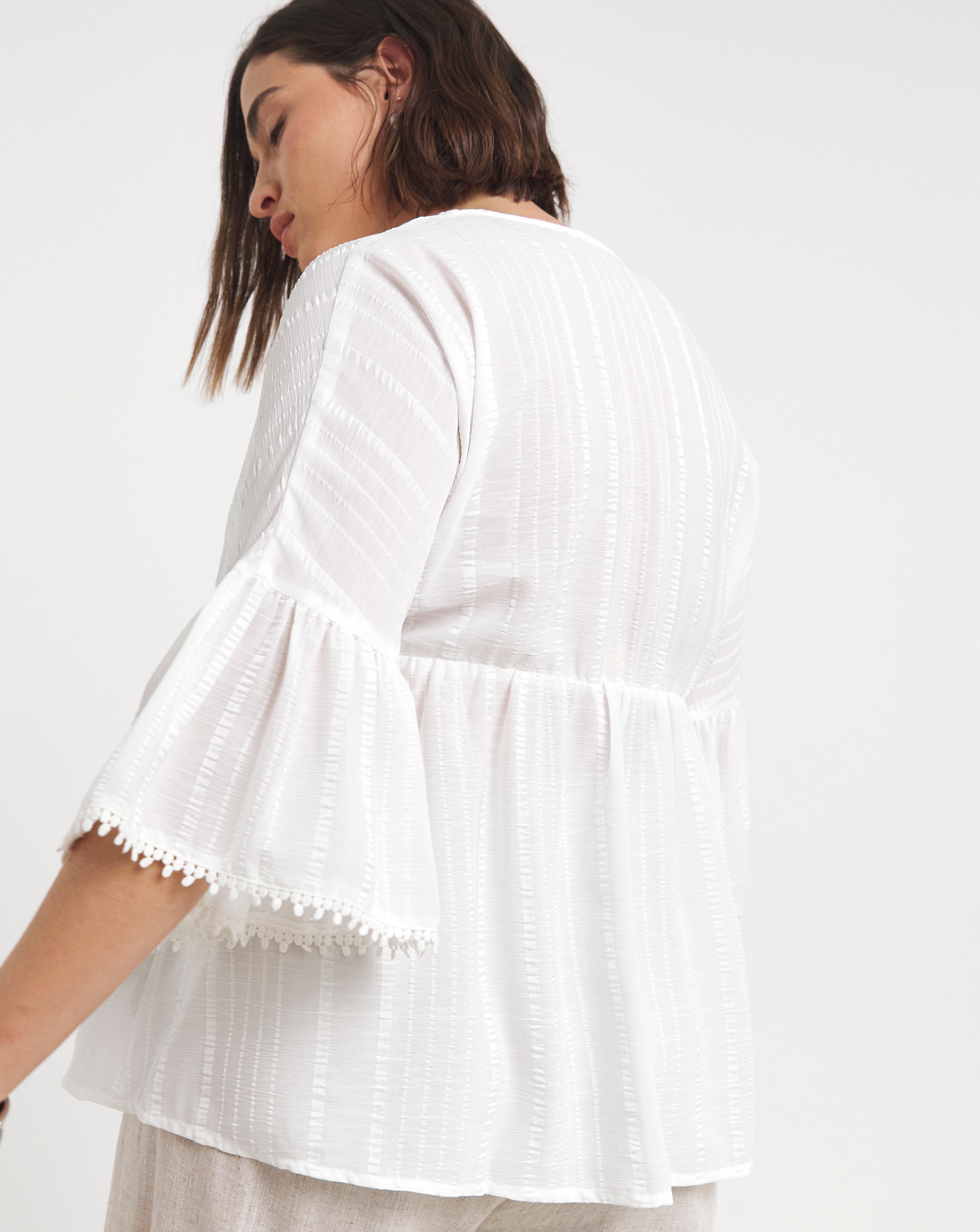 ruffle smock top