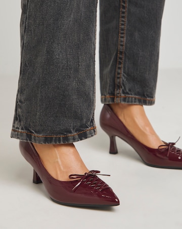 Kiva Lace Front Pointed Toe Court Shoes - Extra Wide Fit (EEE)
