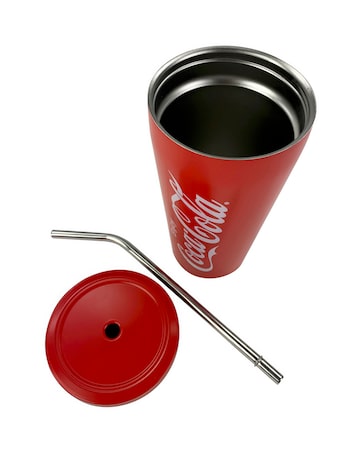 Coca-Cola Stainless Steel Travel Mug with Straw