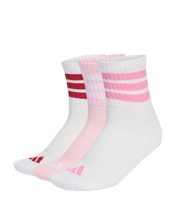 adidas Essential 3 Pack Stripe Mid Crew Socks