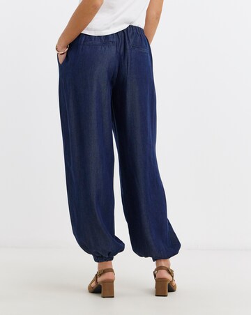 Indigo Tencel Tie Waist Balloon Jeans