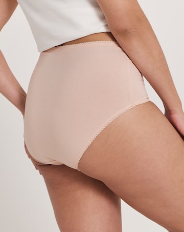 Pretty Secrets (4 Pack) Lace Top Cotton Full Fit Brief Knickers